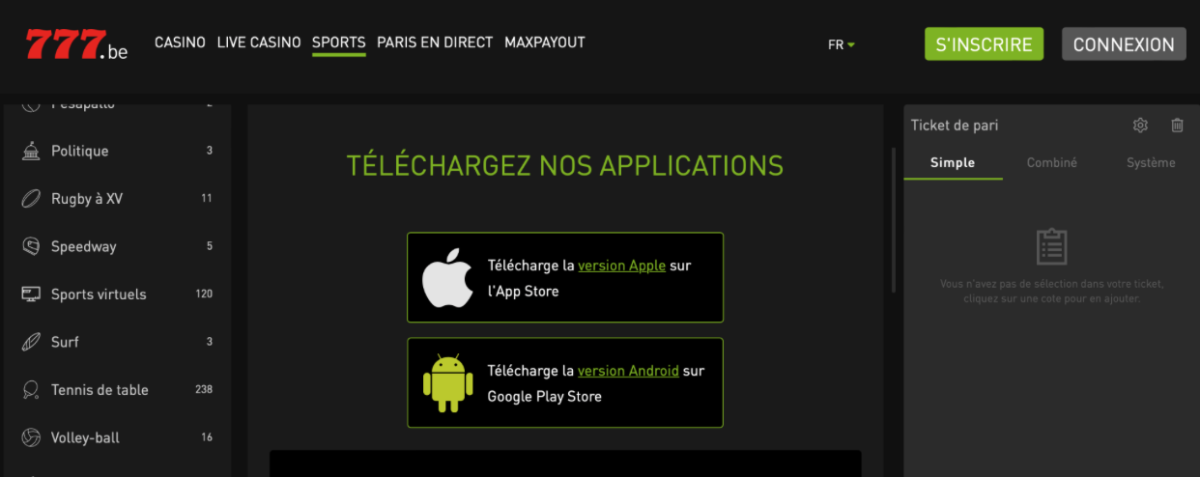 app bet777 Android et IOS