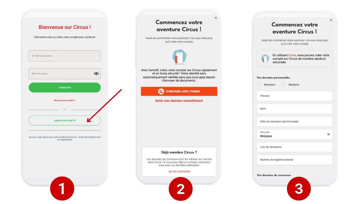 S'inscrire sur le casino Circus depuis son mobile