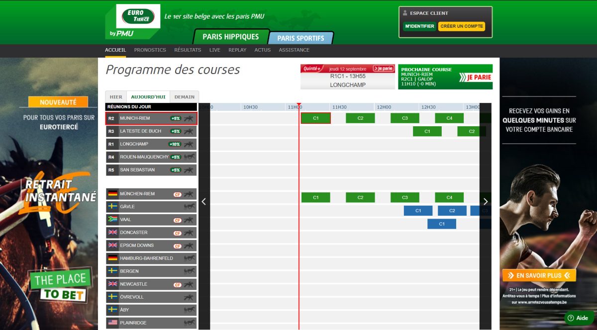 Programme des courses Eurotiercé