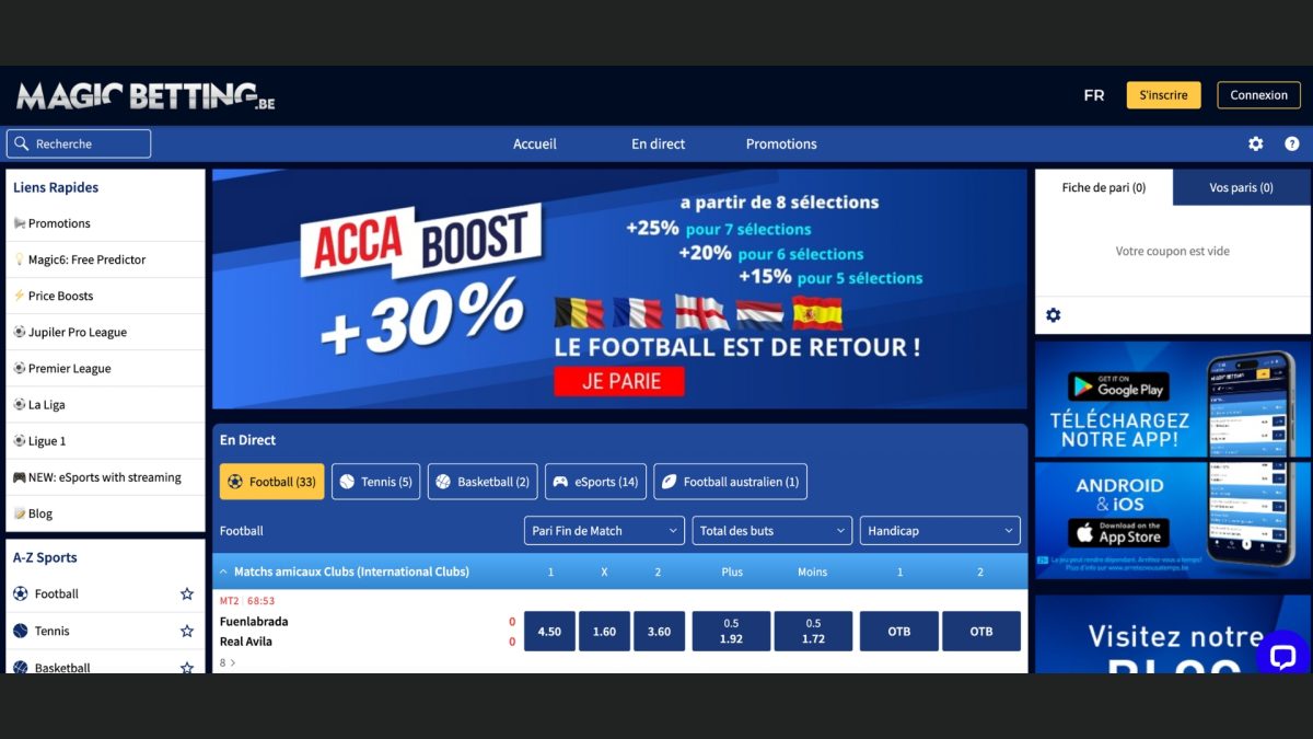 Magic Betting est un site de paris en Belgique qui offre des promos exclusives