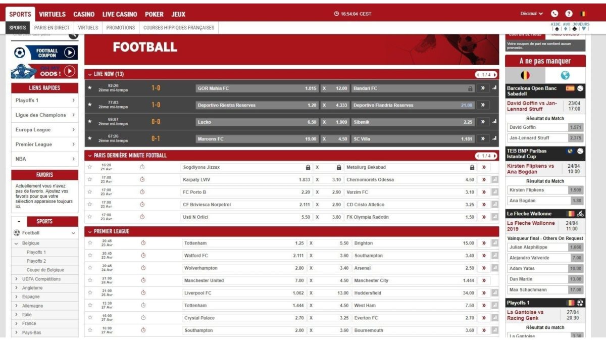 Faites vos paris sportifs en Belgique sur le bookmaker Ladbrokes