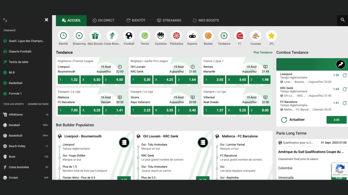 Jouez sur le site de paris sportifs Unibet Belgique
