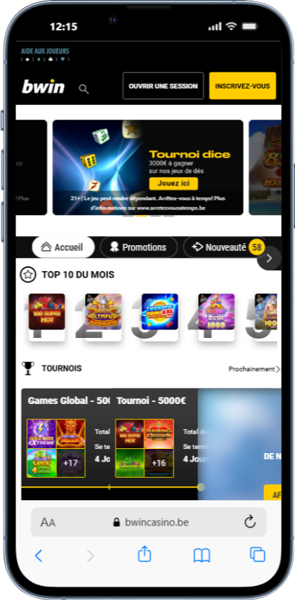Bwin propose des jeux de casinos en Belgique