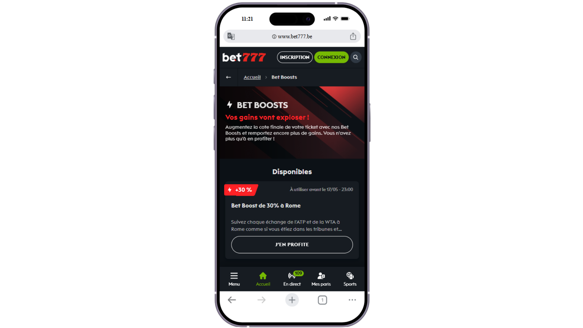Betboost de 30 % sur BET777