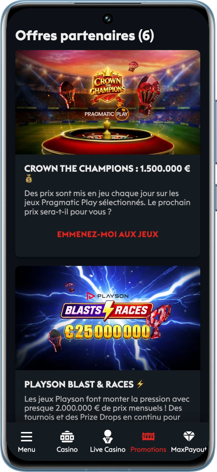 Offres partenaires casino777