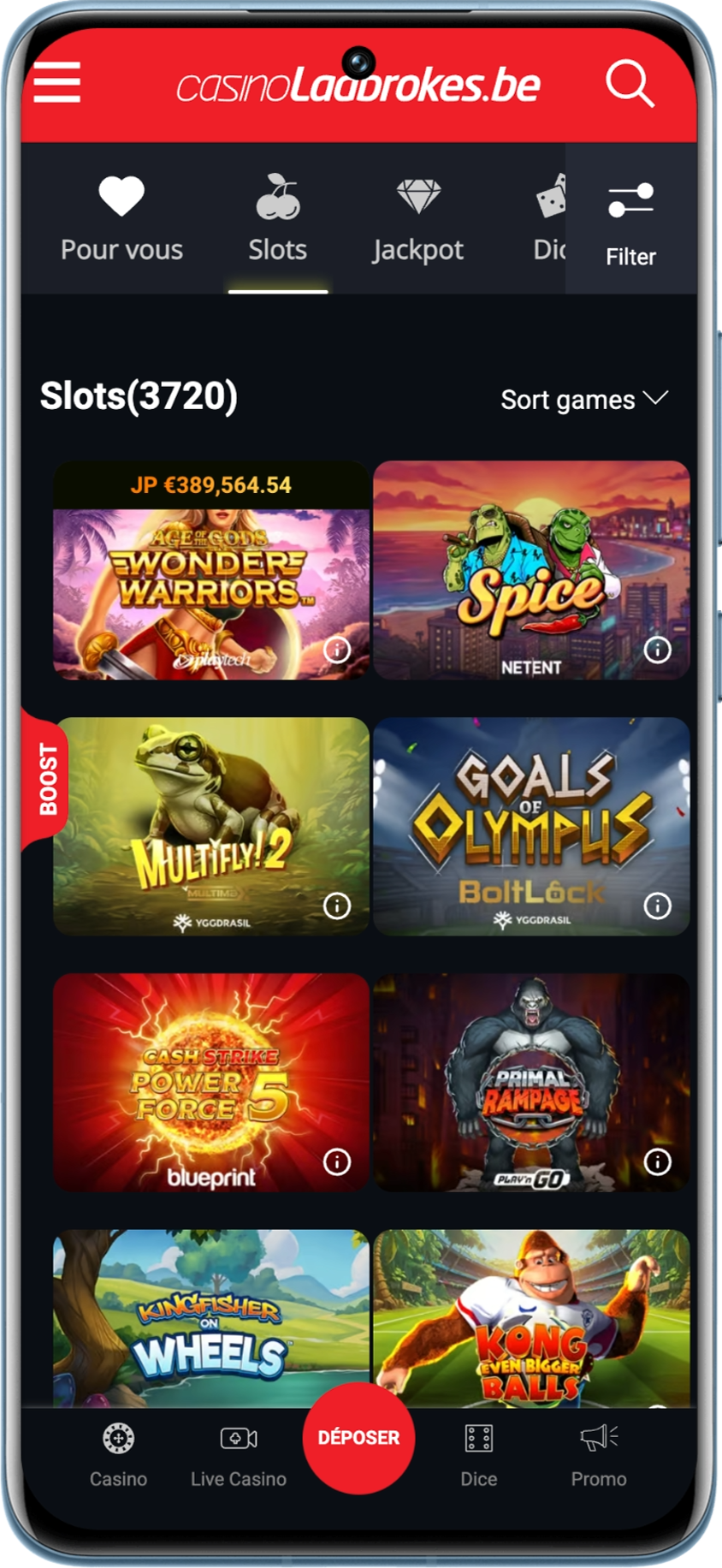 Catégorie regroupant toutes les machines à sous jouables sur Ladbrokes Casino