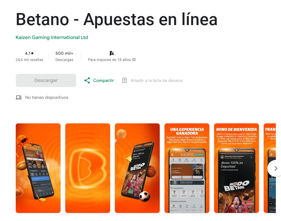 betano aplicación