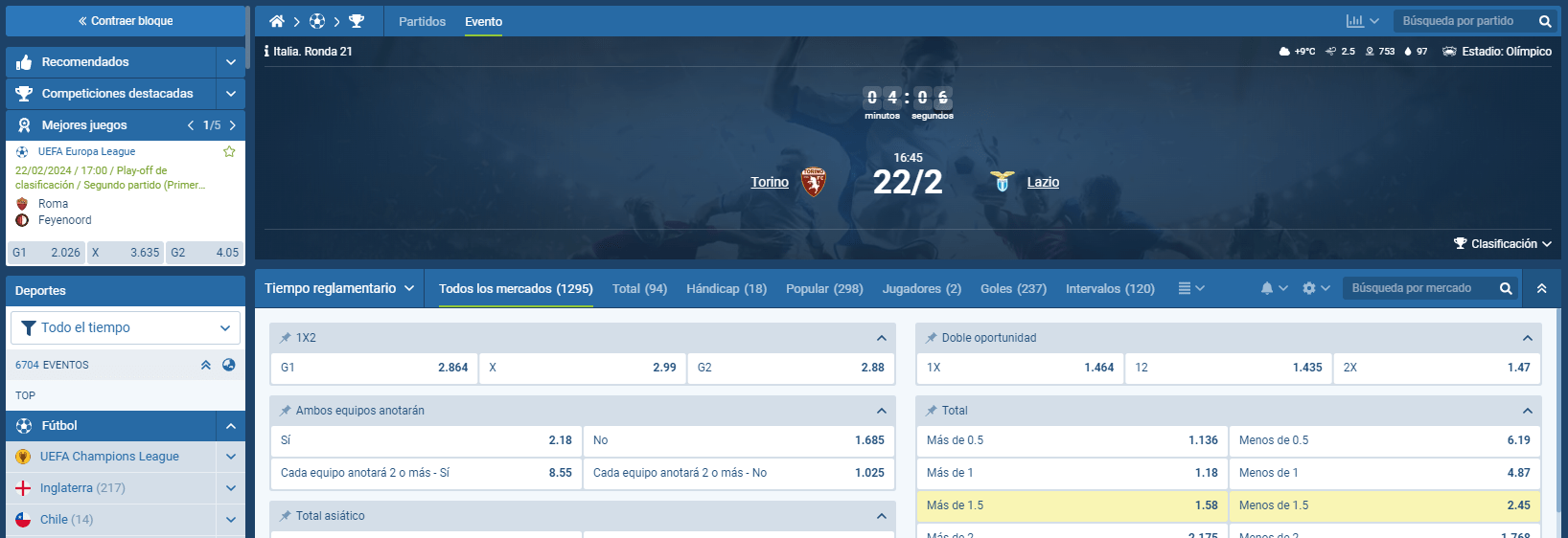 apuestas en vivo 1xbet
