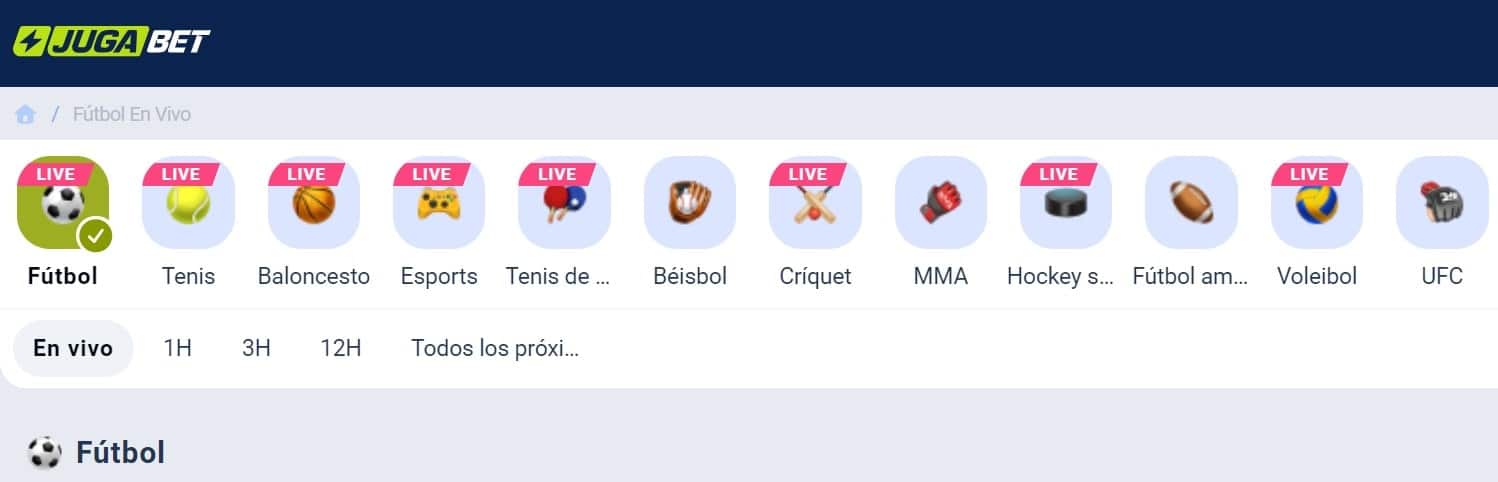 Interfaz de deportes y casino de Jugabet Chile mostrada en dispositivos móviles