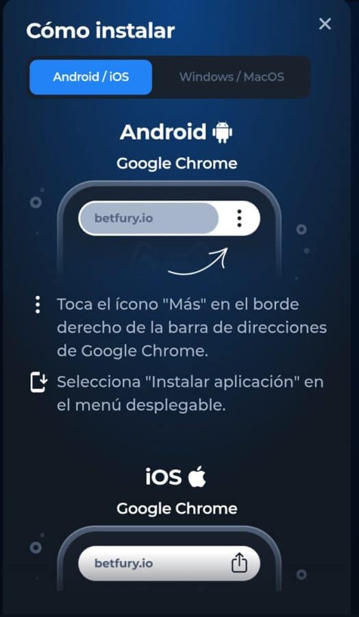 Betfury App-Descargar