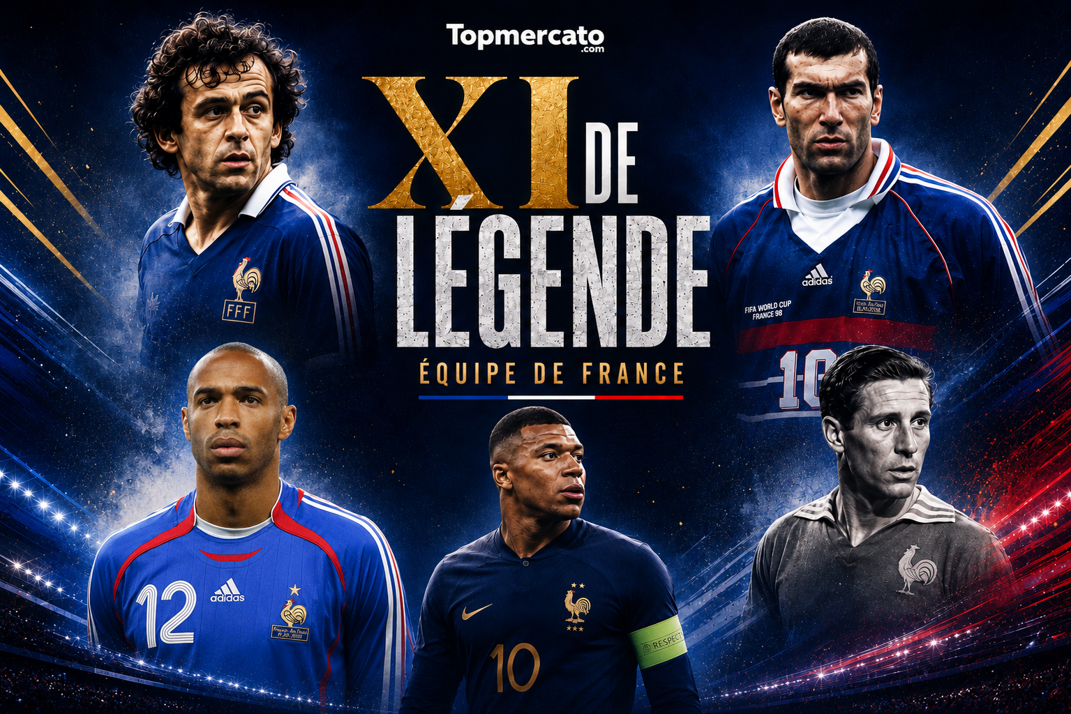Compose ton onze des légendes de l'équipe de France
