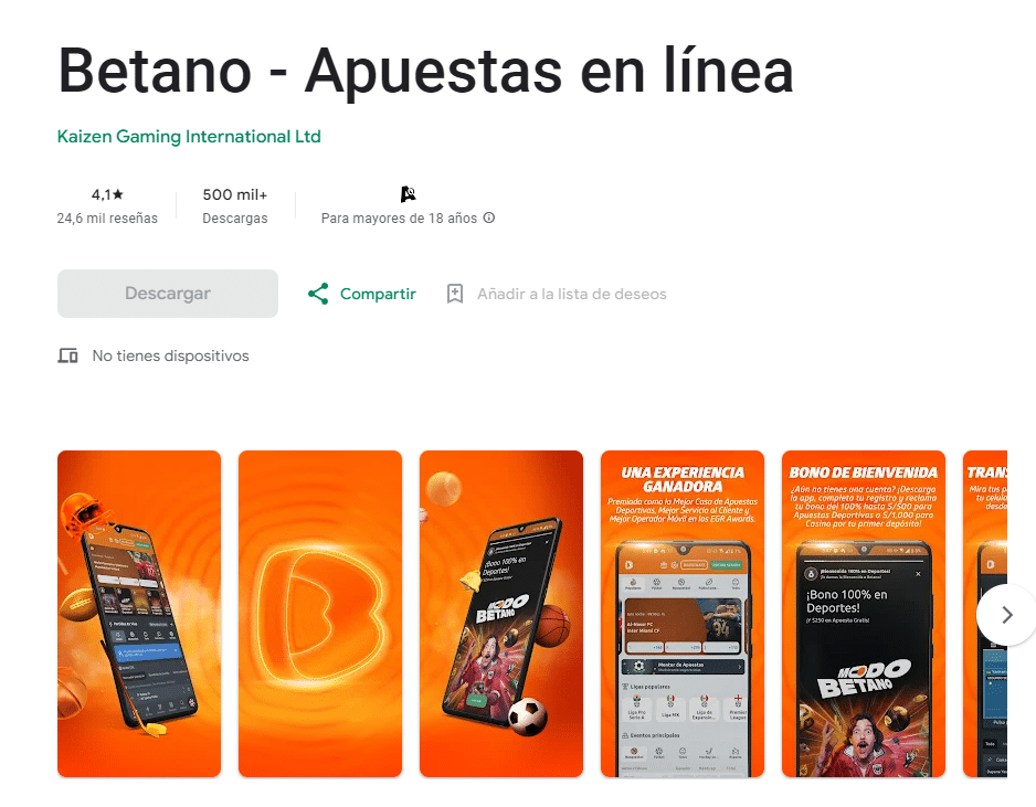betano aplicación