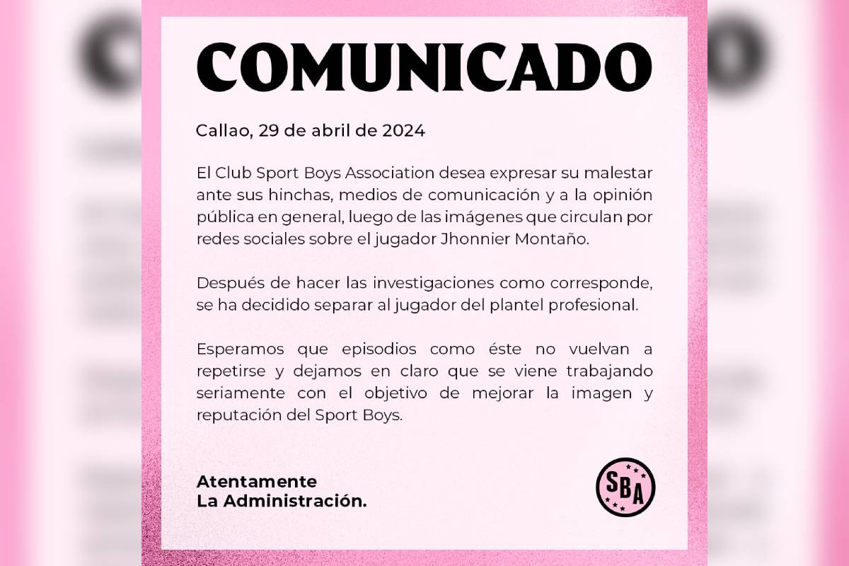 Comunicado de Sport Boys