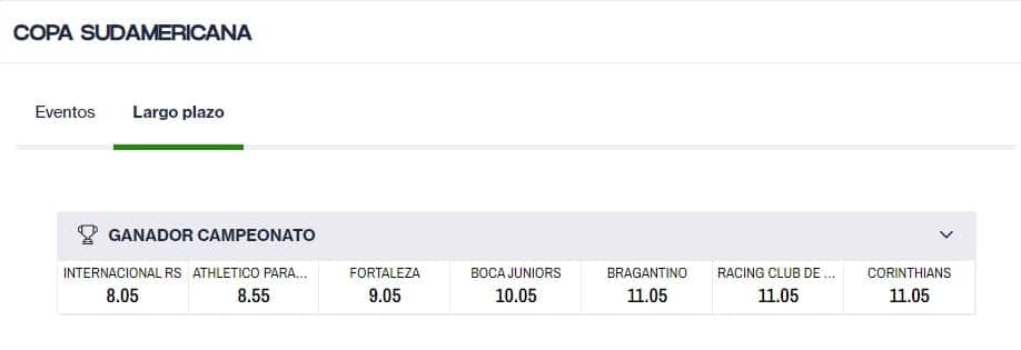 cuotas copa sudamericana