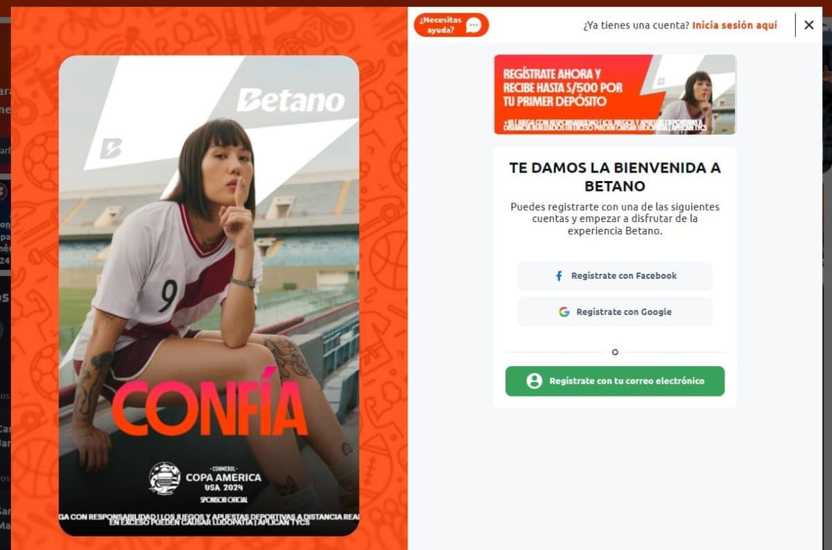 registro betano peru