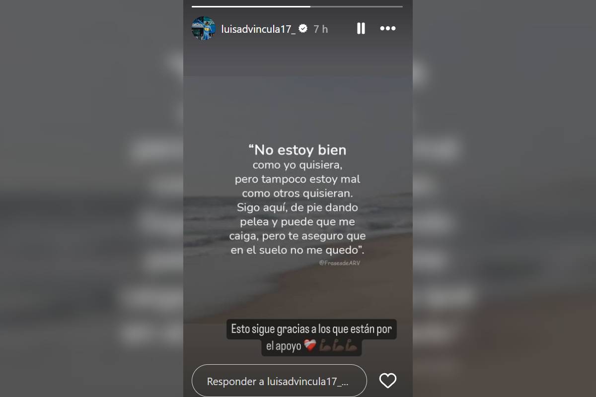 La publicación de Luis Advíncula tras su expulsión a los 30 segundos.