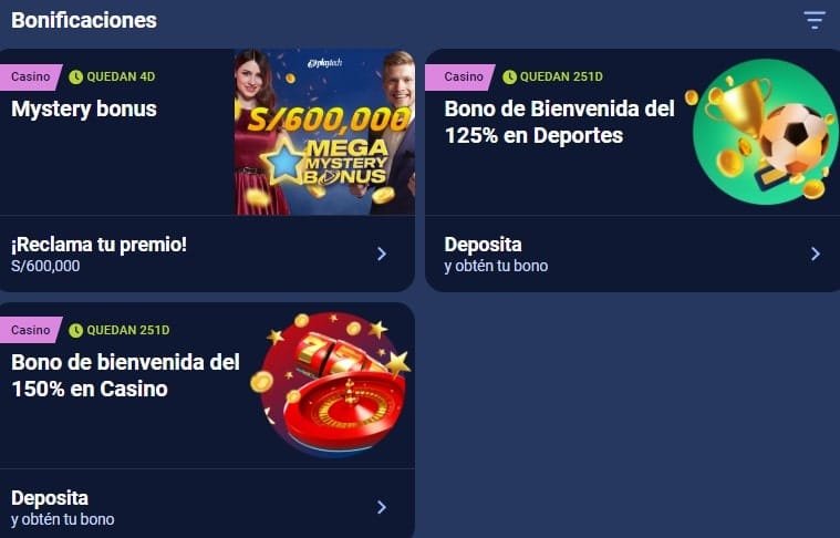 Interfaz de usuario mostrando la sección de bonos activos y el progreso del requisito de apuestas