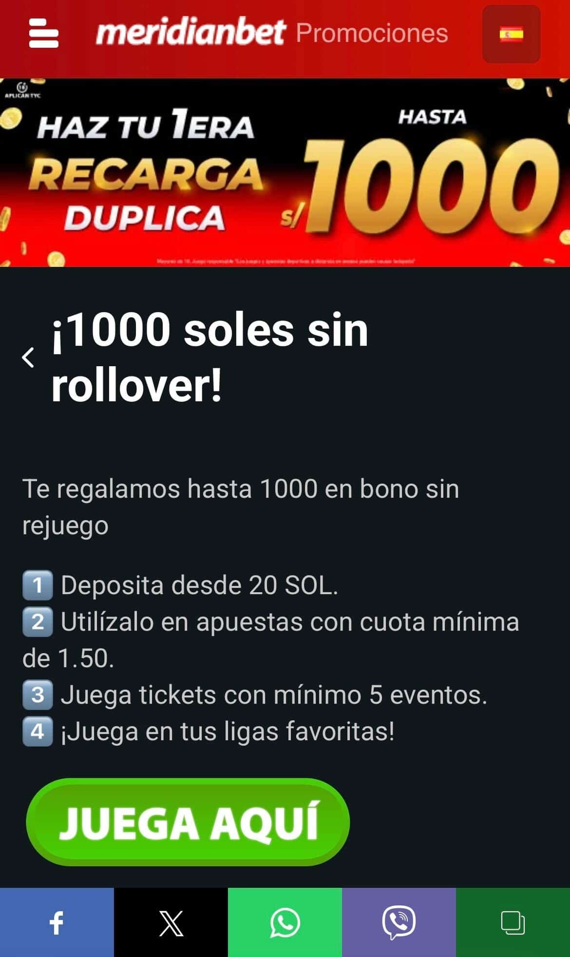 Código promocional Meridiambet-Bono de bienvenida-Deportes