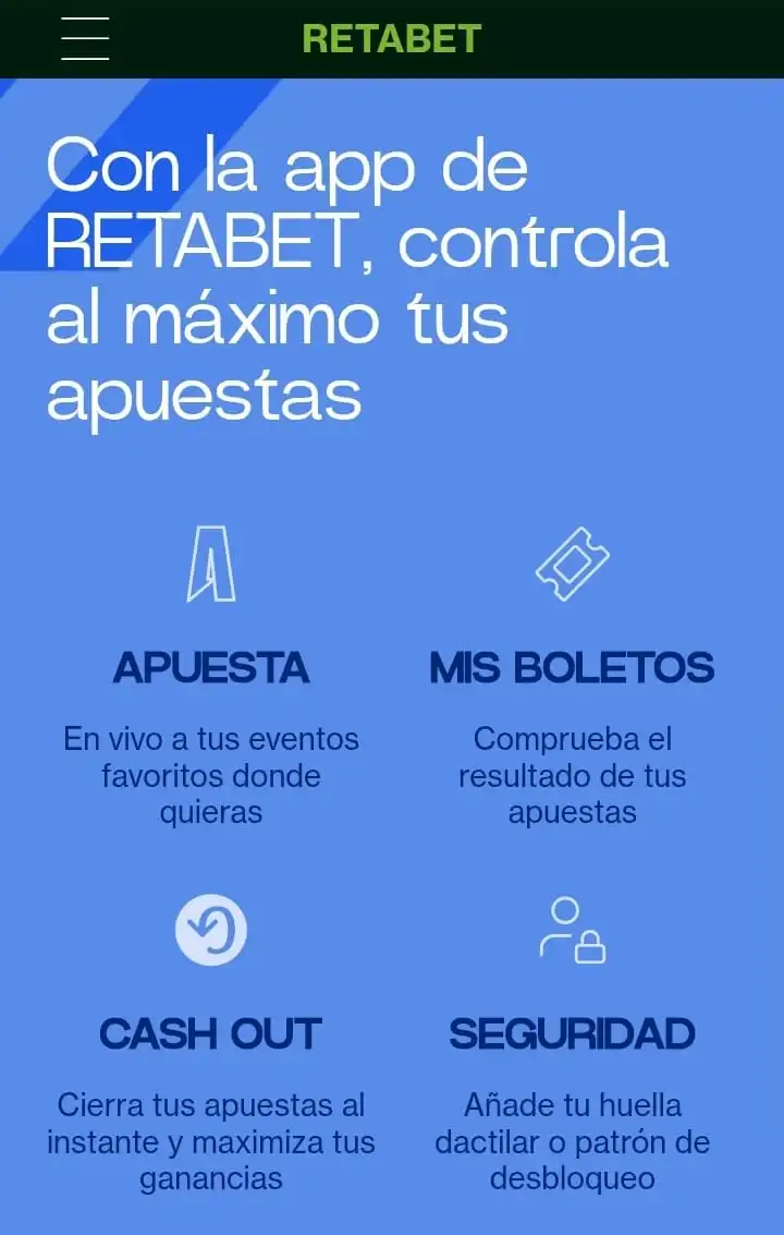 Aplicación móvil de Retabet